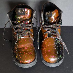 GP Youth Boots Black Orange Glitter Star US Size 12 Lace Up